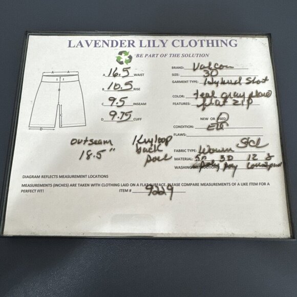 Volcom Men's 30 Hybrid Boardshorts Shorts Teal Gray Plaid EUC Inseam 9.5" - Picture 14 of 14